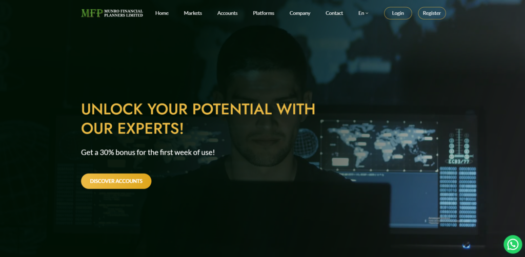 Главная страница сайта Munro Financial Planners