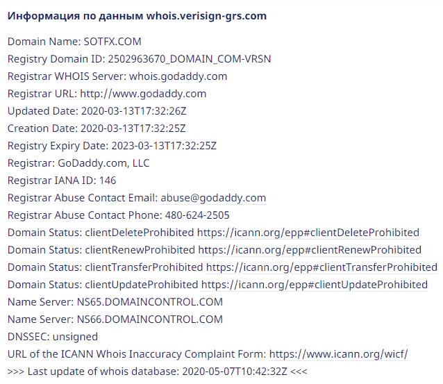 SotFX Информация о сайте