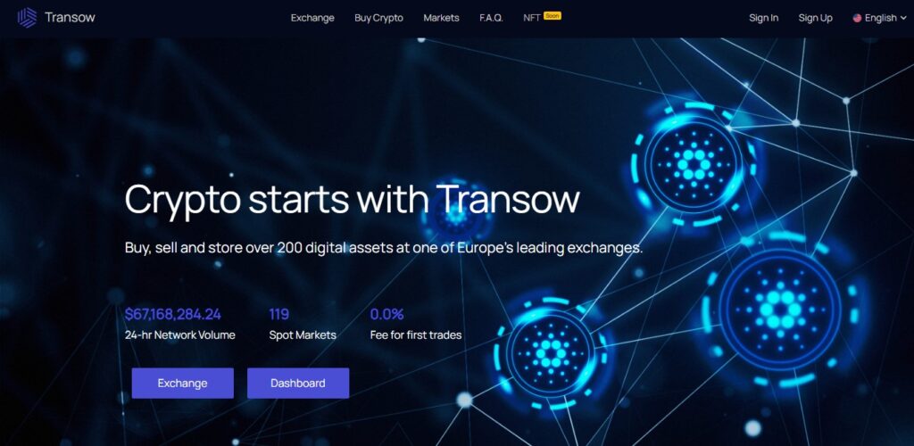 Transow - главная страница сайта