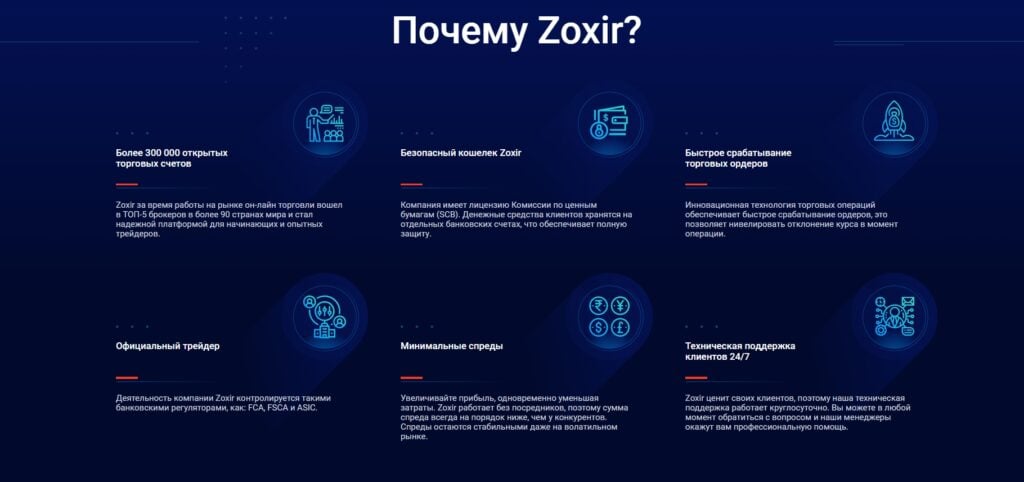 так описывают zoxir свои преимущества 