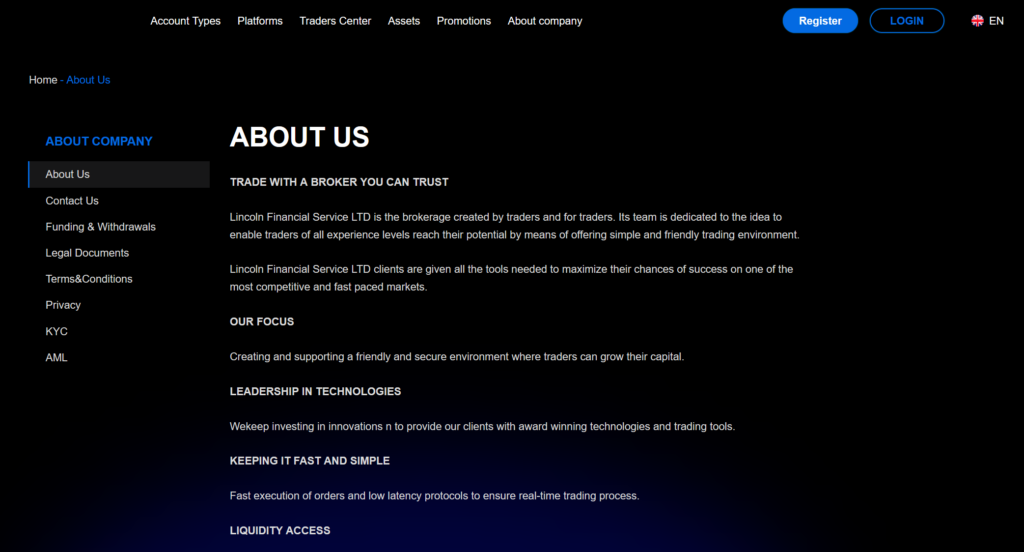 О брокере Lincoln Financial Service LTD