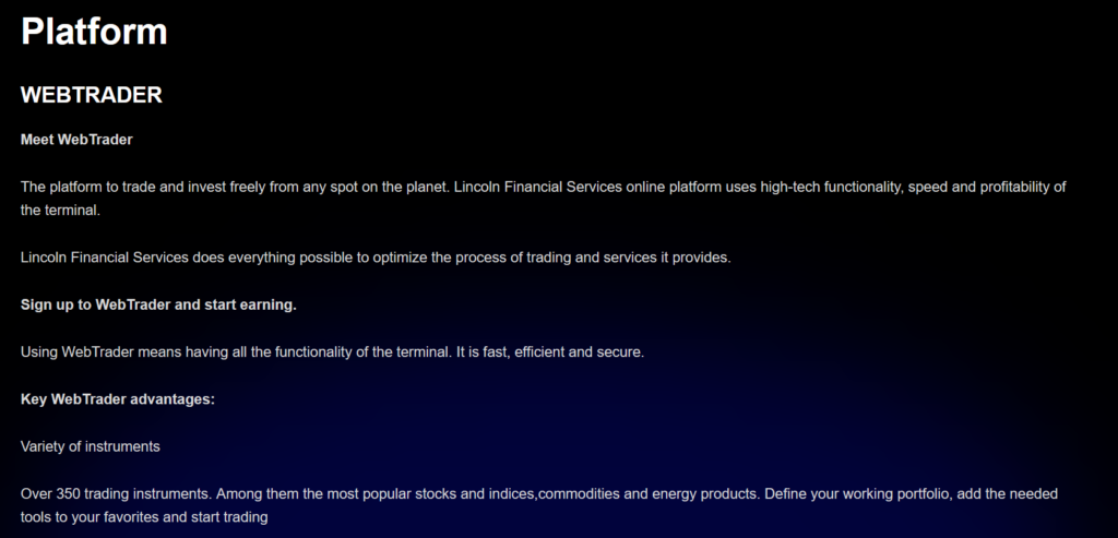 Платформы Lincoln Financial Service LTD