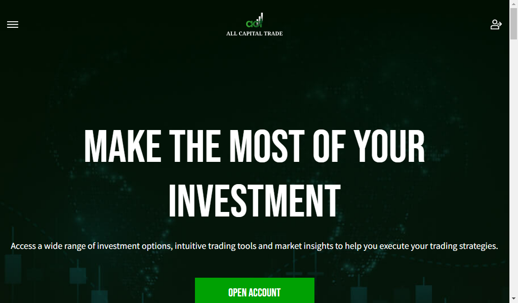 Allcapitaltrade - главная страница сайта