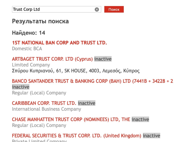 TrustCorp лицензия