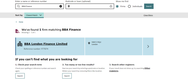 Проверка лицензии BBAfin (BBA Finance)