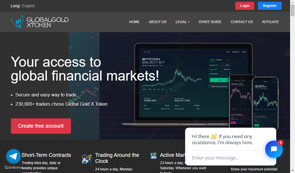 Globalgoldxtoken - главная страница сайта