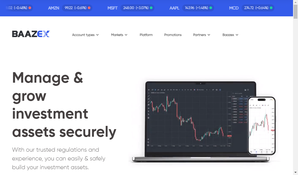 Baazex (baz capital markets ltd) - главная страница сайта