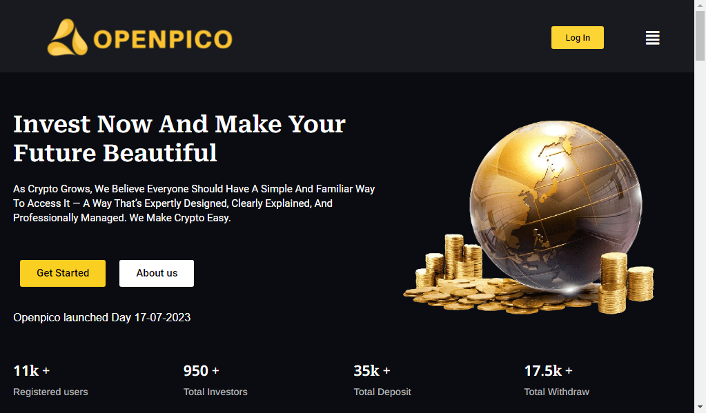 Openpico - главная страница сайта