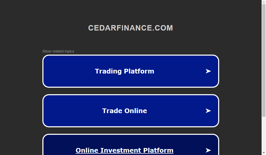 Cedarfinance - главная страница сайта