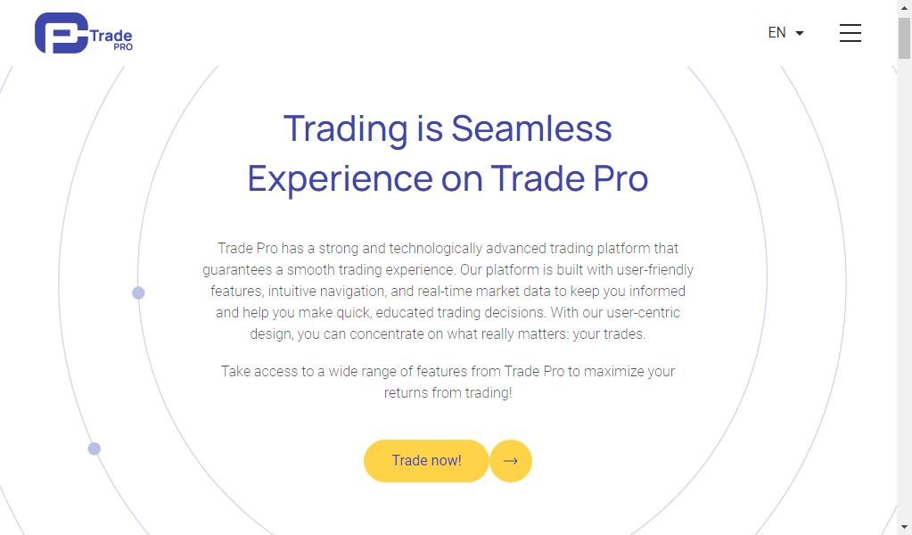 Trade pro io - главная страница сайта