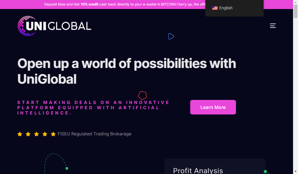 Uniglobal group - главная страница сайта