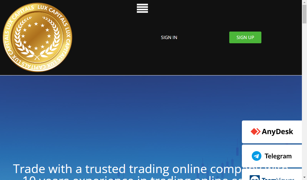Luxcapitals - главная страница сайта