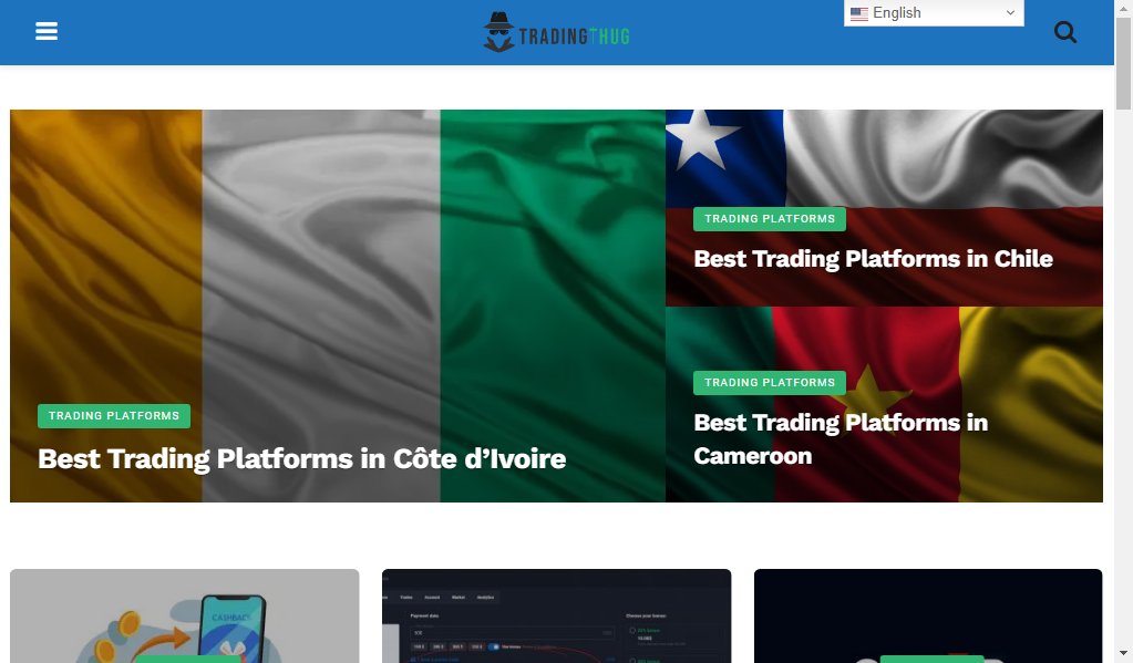 Trading thug - главная страница сайта