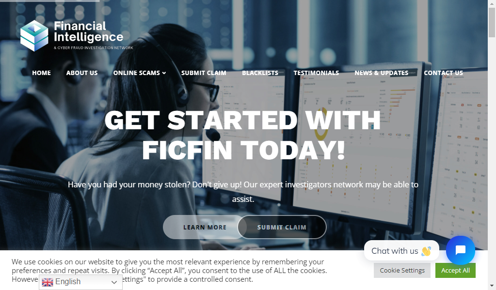 Ficfin - главная страница сайта