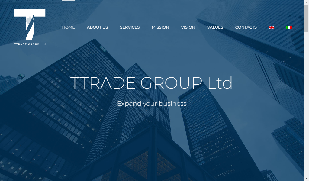 Ttradegroup - главная страница сайта