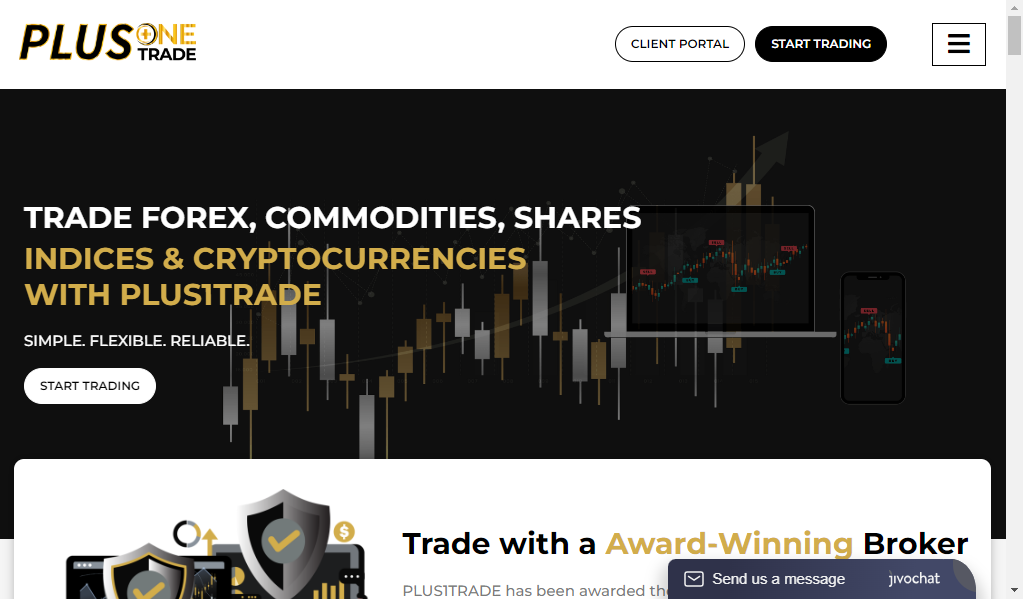 Plusonetrade - главная страница сайта