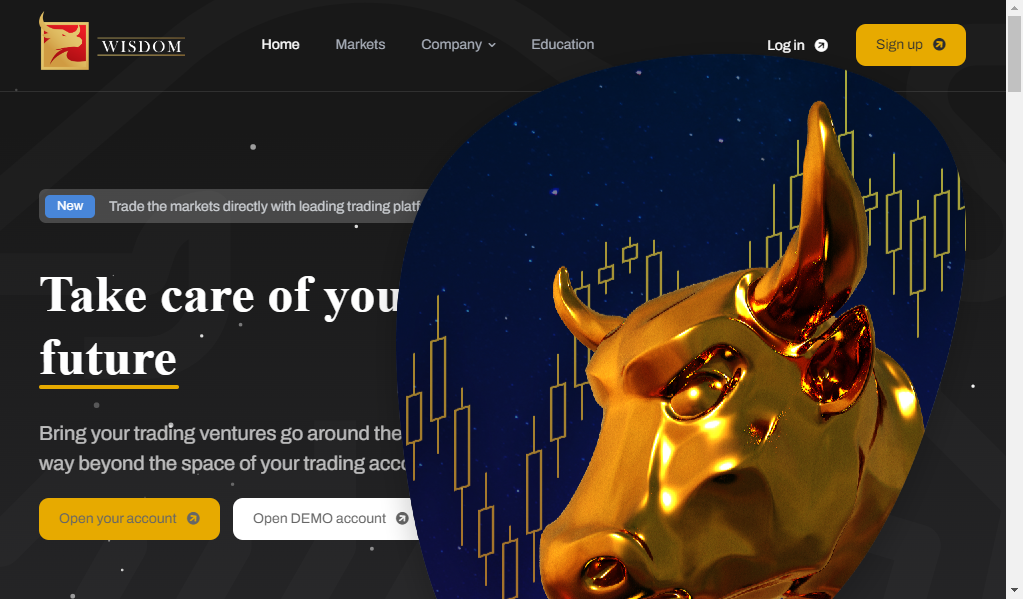 Fxwisdom (Wisdom Trading Limited) - главная страница сайта