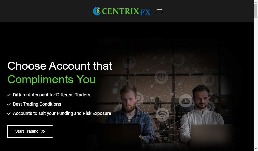 Centrixfx - главная страница сайта