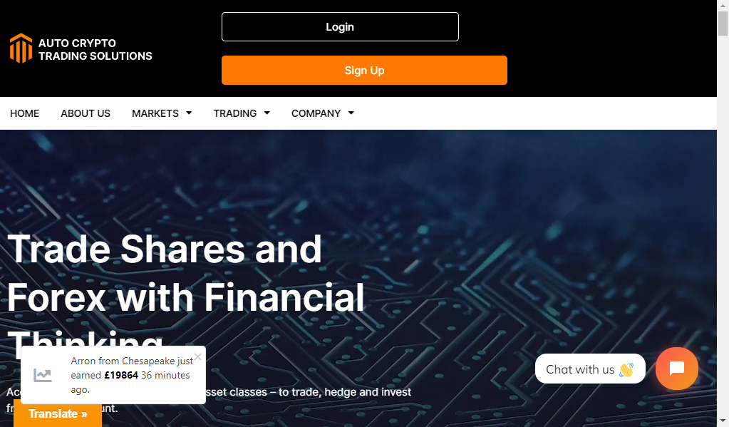 Autocryptotradingsolutions - главная страница сайта
