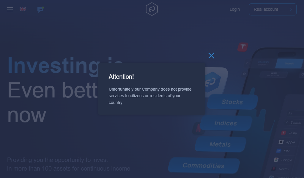 Eobroker - главная страница сайта