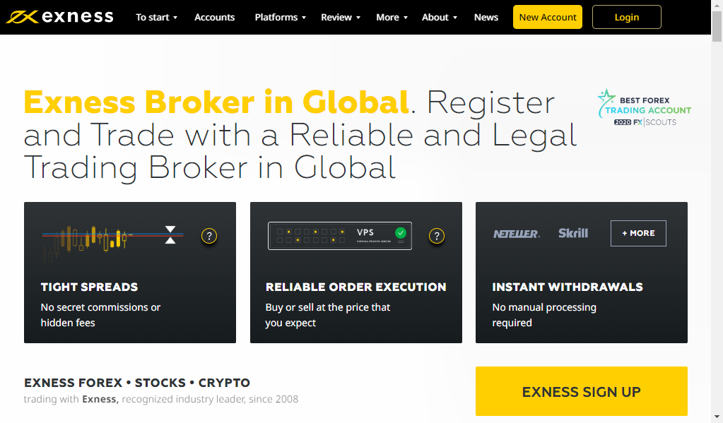 Exness broker (expness) - главная страница сайта
