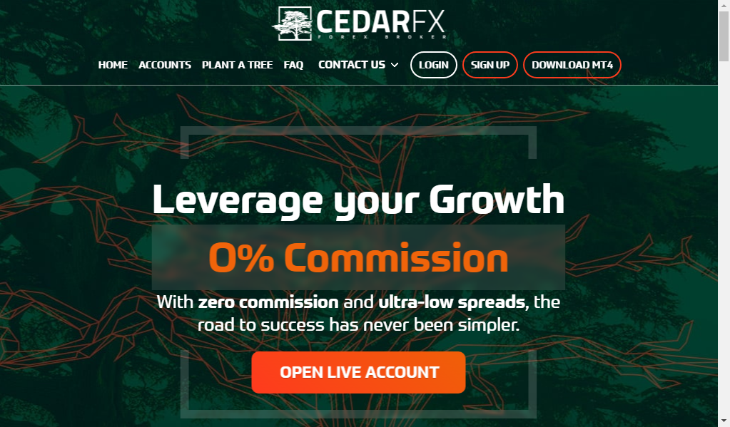 Cedarfx - главная страница сайта