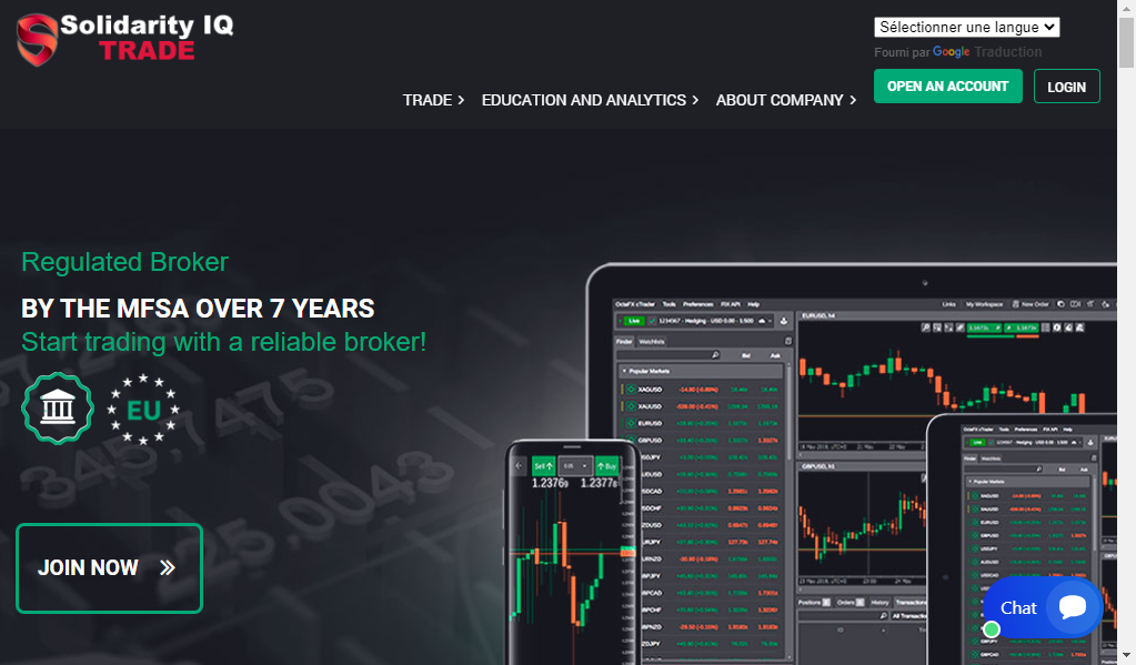 Solidarity iq trade - главная страница сайта