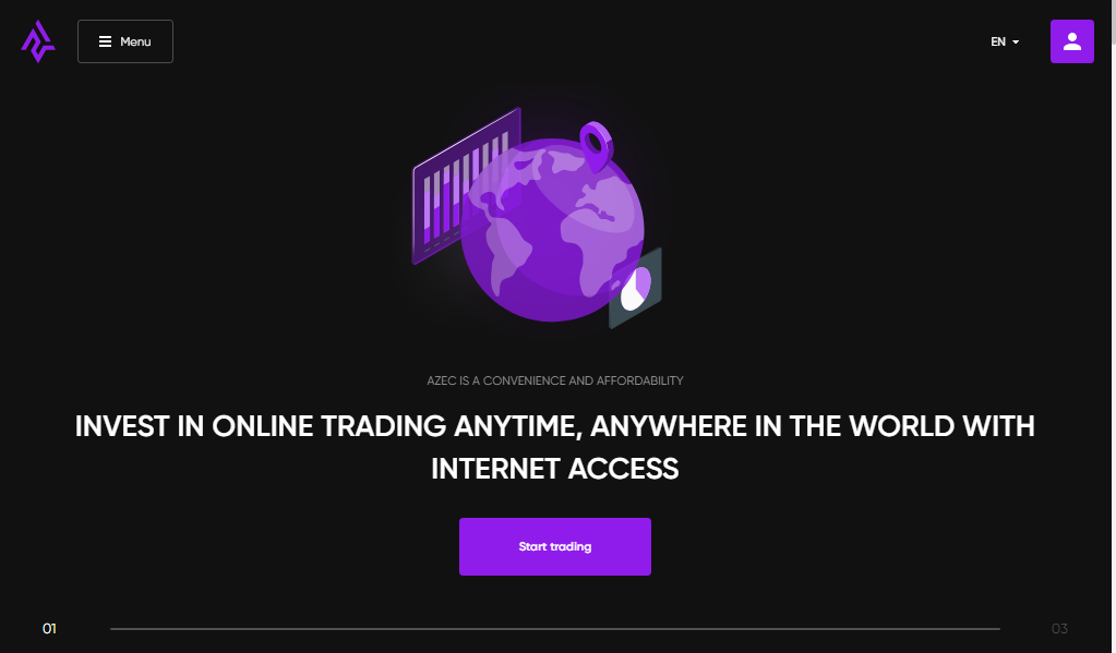 Azectech - главная страница сайта