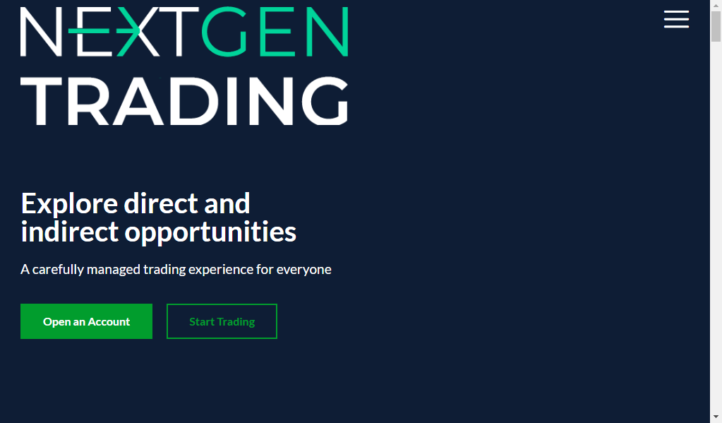 Nextgentrading - главная страница сайта