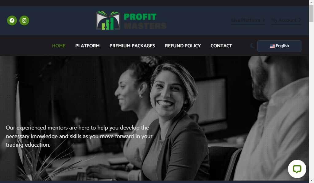 Profit masters - главная страница сайта