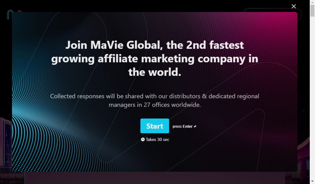 Mavie global - главная страница сайта