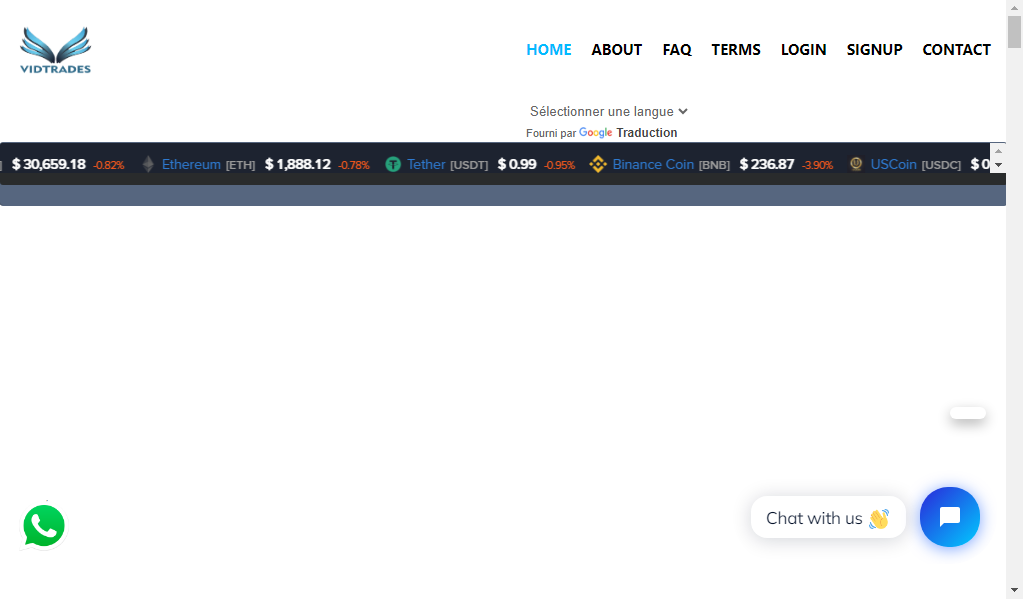 Vidtrades com - главная страница сайта
