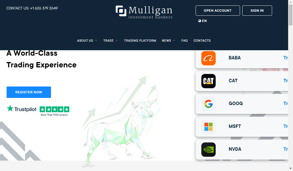 MulliganIB (Mulligan Investment Bankers) - главная страница сайта