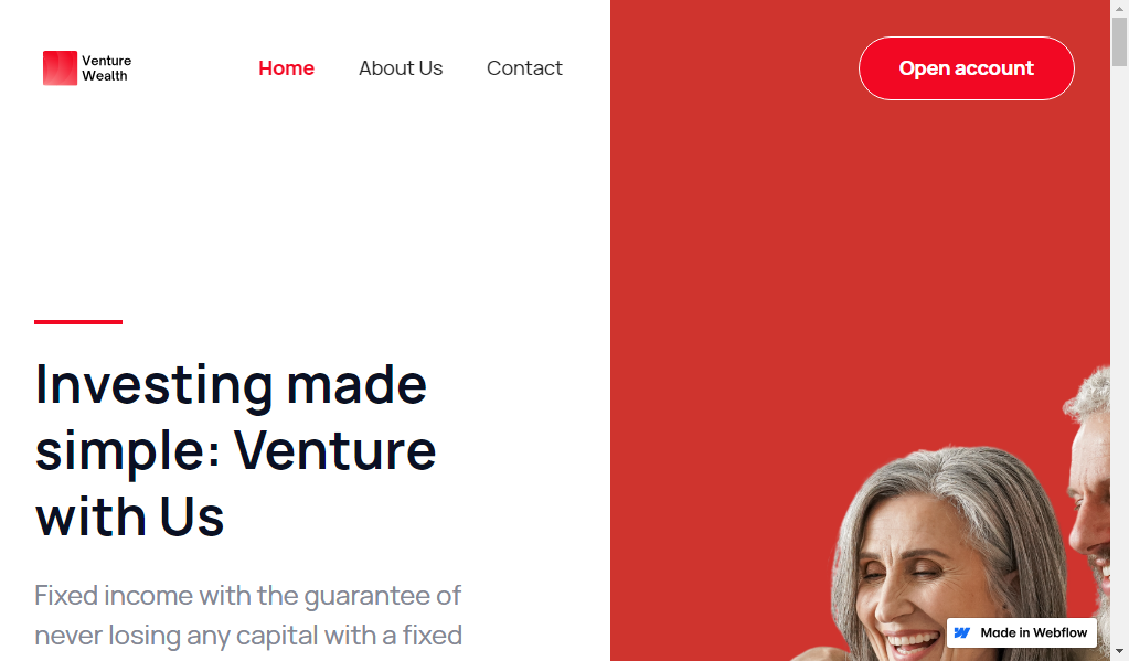 Venture wealth - главная страница сайта