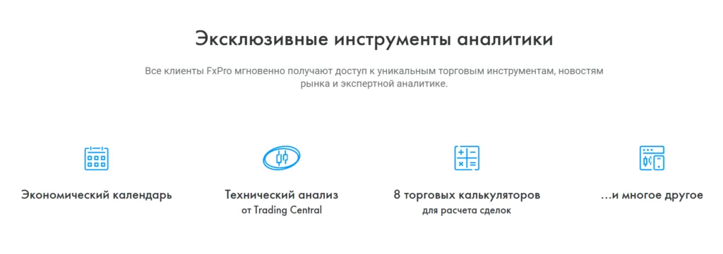 Инструменты аналитики FxPro
